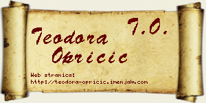 Teodora Opricić vizit kartica